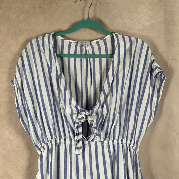 Rails Linen Tie Front Mini Dress Womens Medium Rayon Linen Blend Beachy Resort - Picture 3 of 11